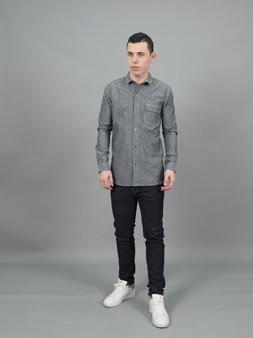 Hancostore FT. Work Shirt (Dark Grey, Long sleeve) (2 Pcs.) 長袖襯衫