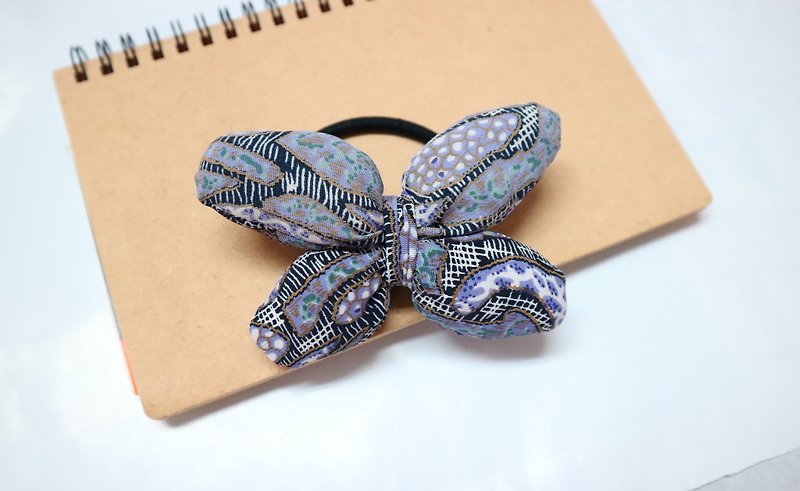 Amoeba Q Cotton Butterfly Hair Tie Hair Ring*SK* - เครื่องประดับผม - ผ้าฝ้าย/ผ้าลินิน 