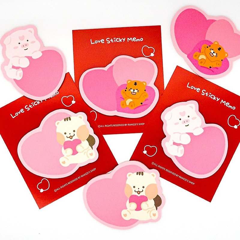 Heart series sticky note post-it note - Sticky Notes & Notepads - Paper Pink