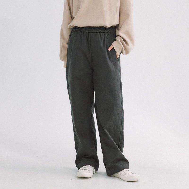 【Simply Yours】Washed Cotton Brushed Pencil Pants Gray F - Women's Pants - Cotton & Hemp Gray