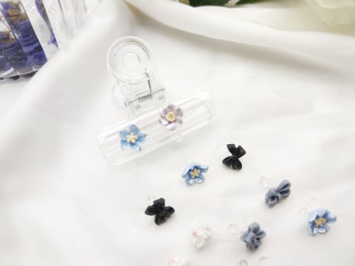 Somnambulist 百花花卉耳環 蝴蝶結耳環 隱形矽膠耳環 耳夾