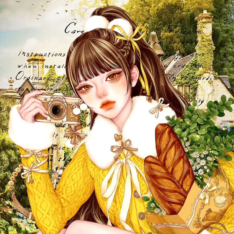 (camera and baguette) Wini (5Color) - 貼紙 - 紙 多色