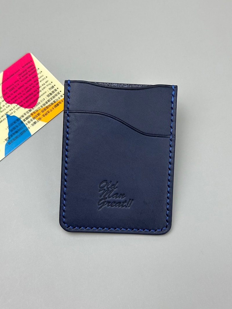 Straight card holder vegetable tanned leather - ที่เก็บนามบัตร - หนังแท้ 