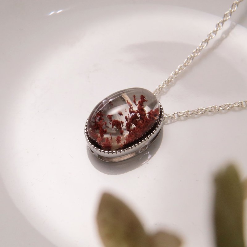 Gemstone Series/Red Ghost Ultra-Pure Body Crystal Pendant/925 Silver - Necklaces - Sterling Silver Red
