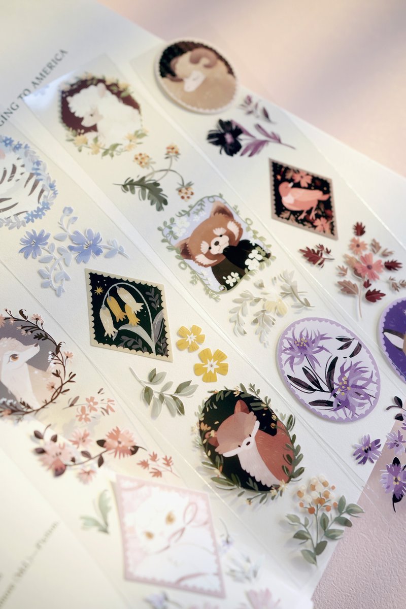 Matte PET Tape (with special ink and release paper) - Floral Pendants - มาสกิ้งเทป - กระดาษ หลากหลายสี