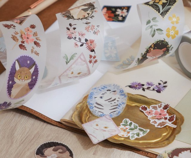 霧面PETテープ(特殊インクと離型紙付き)- フローラルペンダント