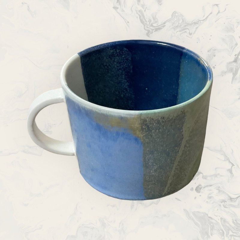 米字馬克杯-藍白 - 其他杯子 - 瓷 多色