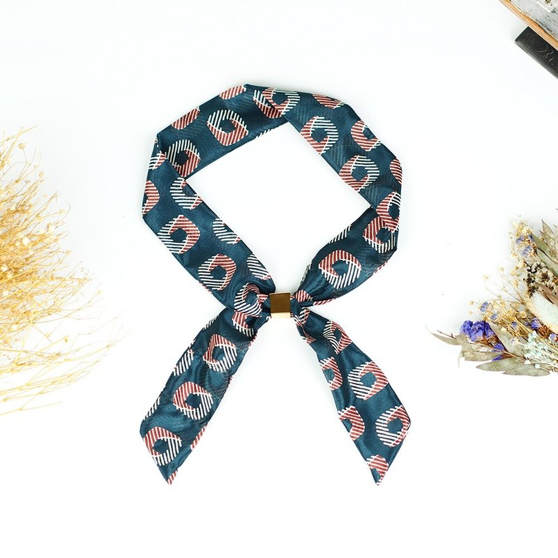 Handmade Hairband Headband scarves scarf - ผ้าพันคอ - ผ้าไหม สีเขียว