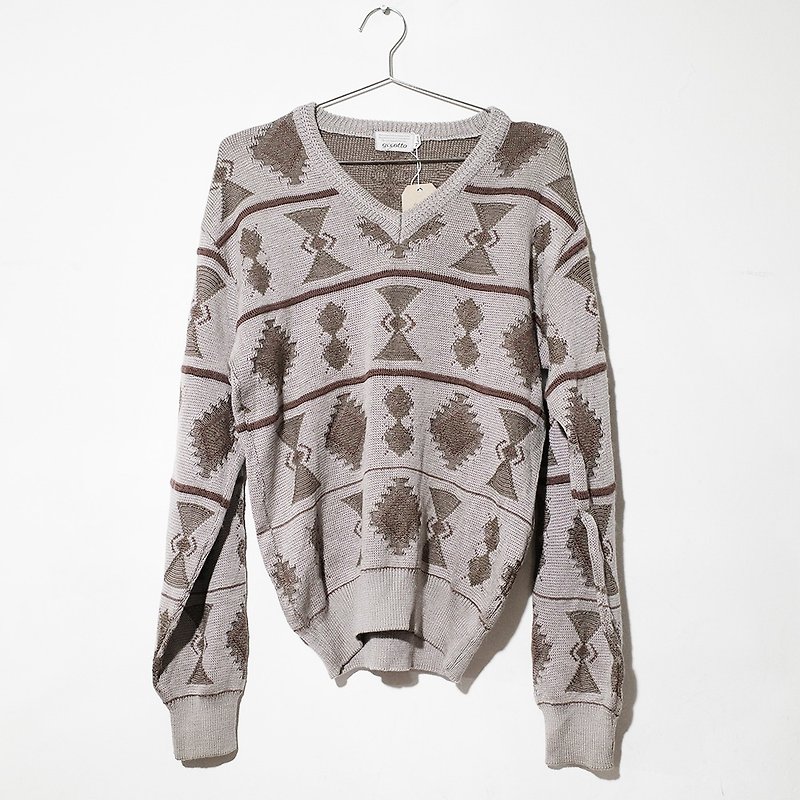 Retro sweater vintage sweater vintage sweater made in Japan 100% pure wool R00351 - Men's Sweaters - Wool Multicolor