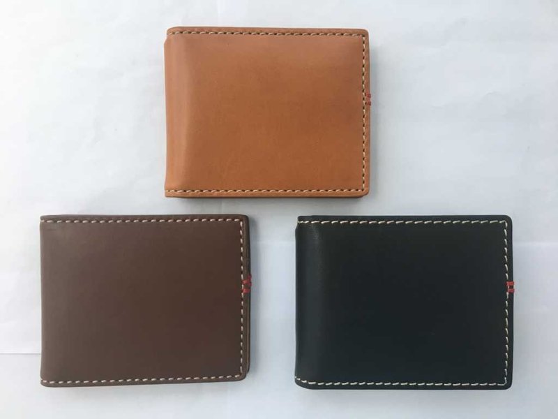 男夾,美式二折錢鈔夾,8個卡層,無零錢袋,意大利進口頭層植鞣皮 - 錢包/皮夾/長短夾 - 真皮 黑色