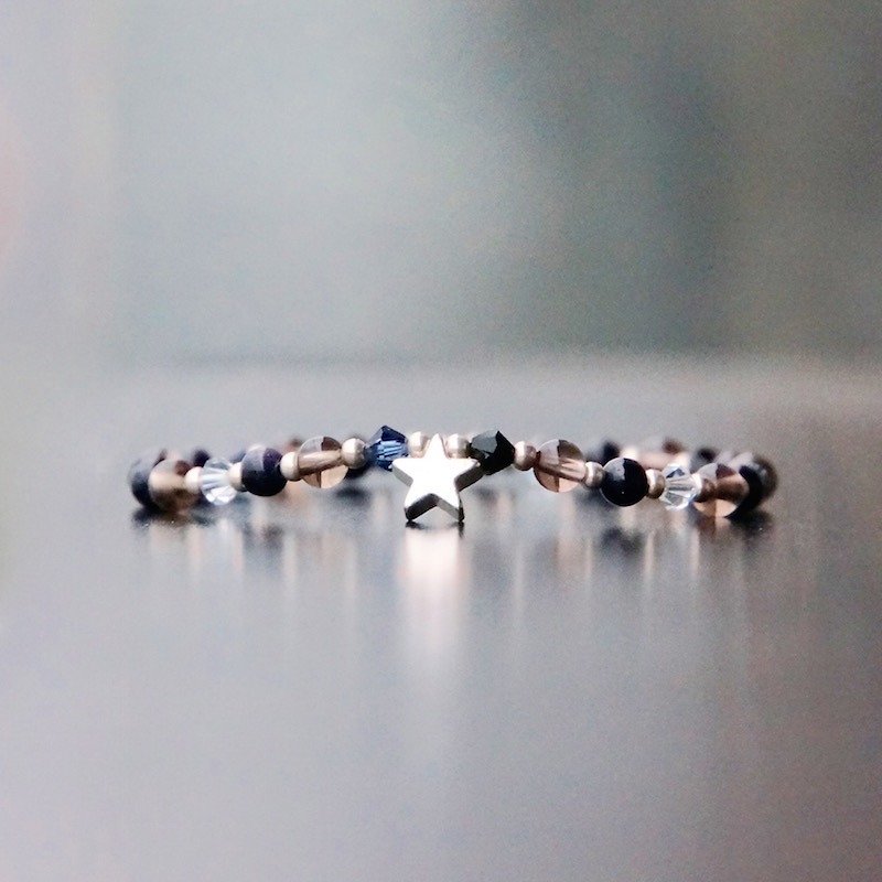 ITS-923 [natural stone series summer evening] little stars elastic bracelet. - Bracelets - Gemstone 