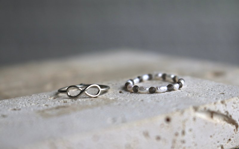Silver ring 0341 simple - General Rings - Semi-Precious Stones Gray