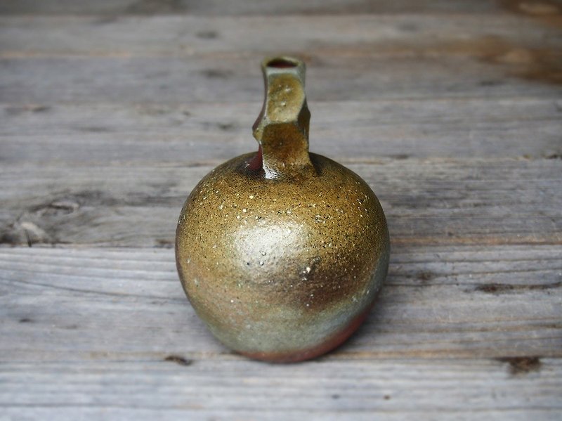 Bizen single-wheel insert ball (middle) h2-070 - Pottery & Ceramics - Pottery Brown