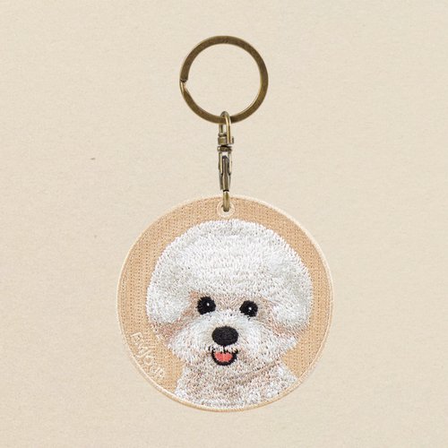 EMJOUR EMJOUR 雙面刺繡吊飾 - 比熊犬 | 模擬刺繡