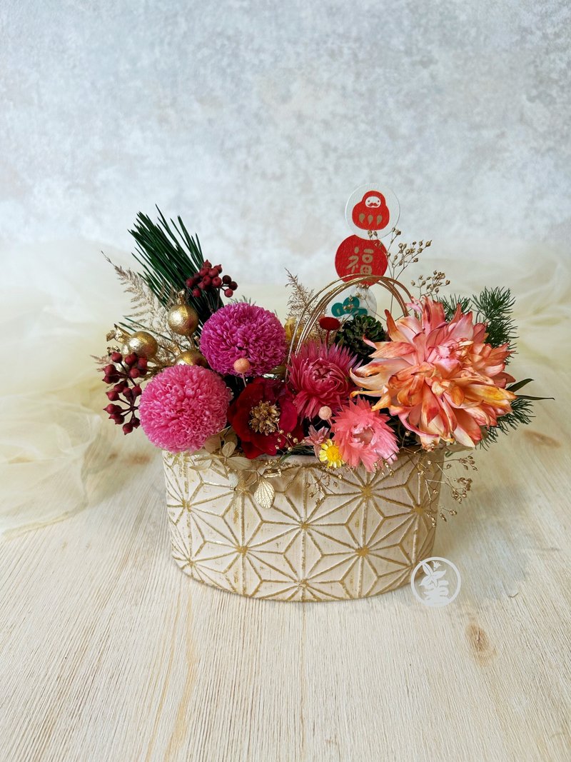 *瑞雪* 春節盆花 新年盆花 過年盆花 春節花禮 春節擺飾 轉運來 - 乾燥花/永生花 - 植物．花 粉紅色