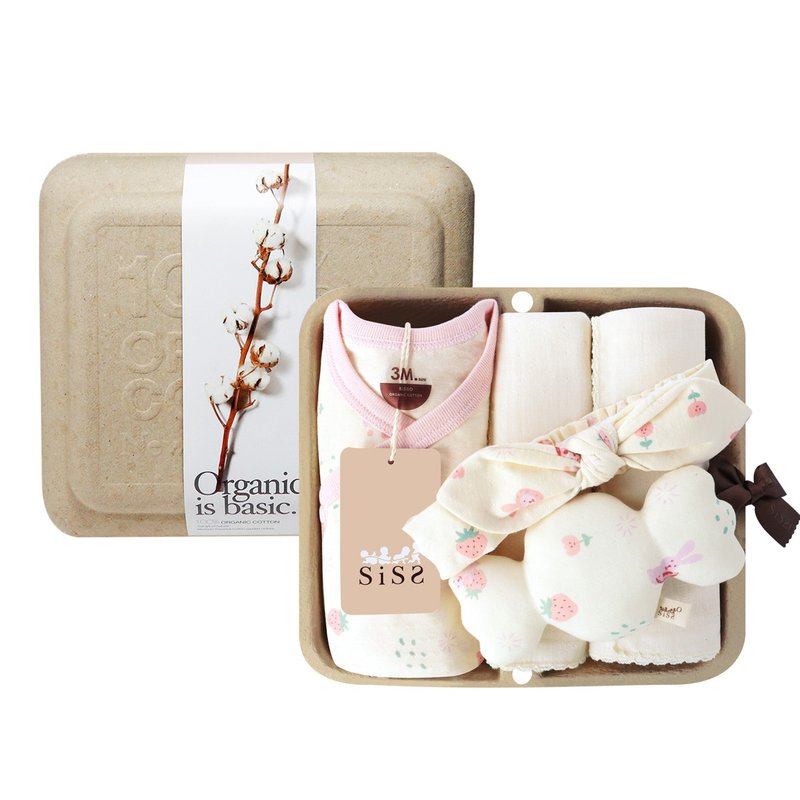 【SISSO Organic Cotton】Kiss Sugar Heart Rabbit Tencel Cotton Butterfly Puppet Gift Box - Baby Gift Sets - Cotton & Hemp Pink