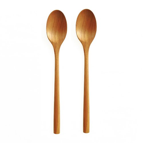 kouprey Wooden Korean Long Handle Spoon Safe Non-Toxic Flappe Smoothie 1 pair