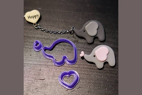 3D.Mr.Nick Elephant. Heart. Clay Cutter Set. Jewelry tools. Clay cutters set. Polymer clay