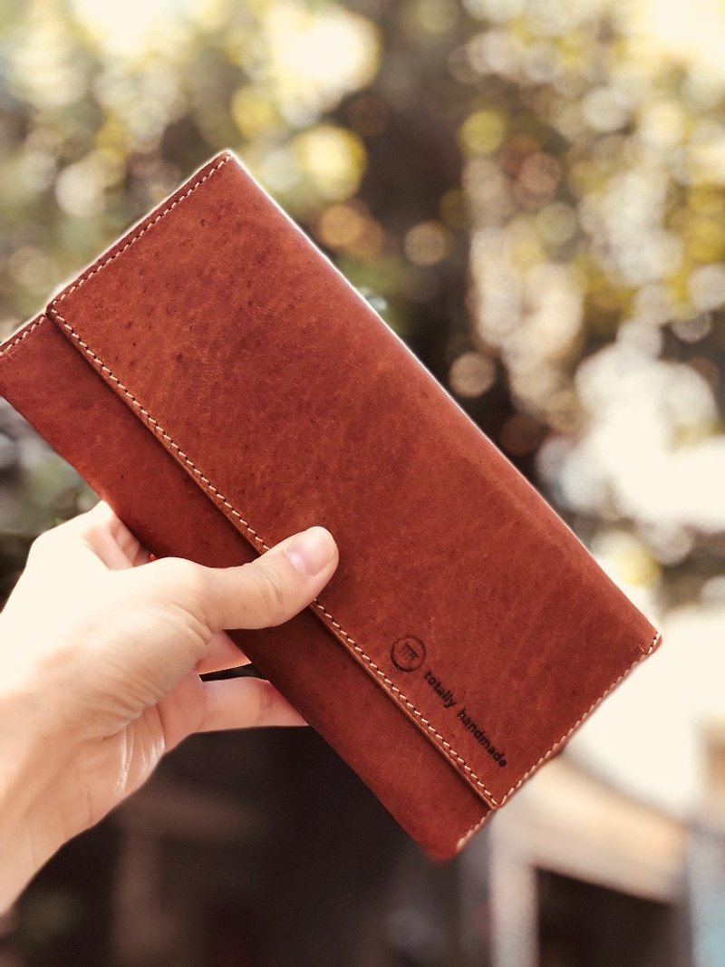 Long clip on the discount. Planted deer skin. - Wallets - Genuine Leather Brown