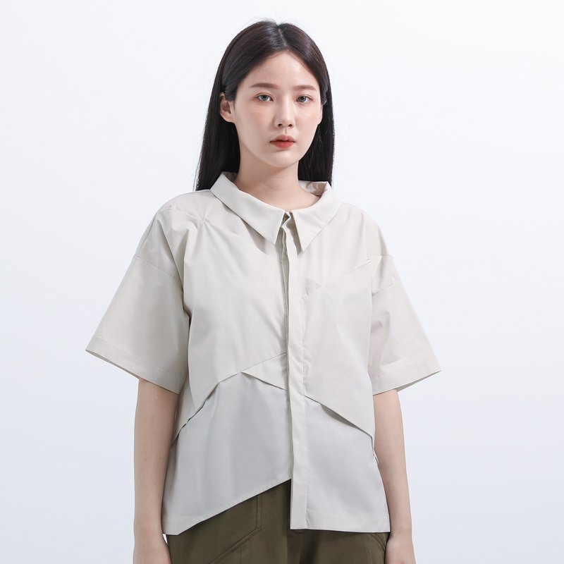 【經典原創】Zhimi_執迷造型襯衫_CLT018_淺灰 - 女襯衫 - 聚酯纖維 灰色