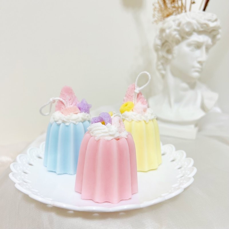 [Pink Dream Pudding Candle] Dessert Fragrance Candle - เทียน/เชิงเทียน - ขี้ผึ้ง 