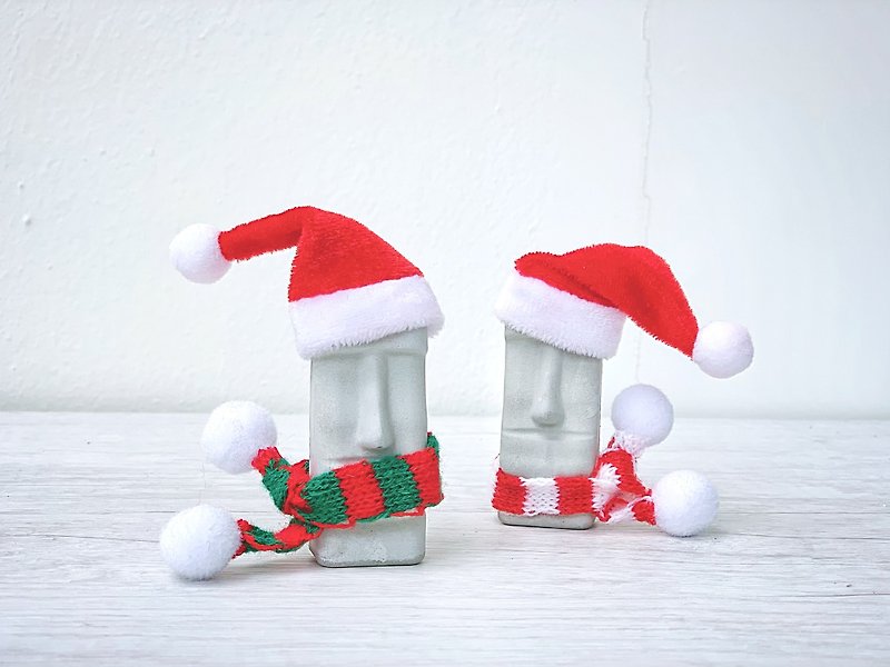 聖誕老公公小摩艾 - 聖誕裝飾品 - 其他 - 水泥 灰色