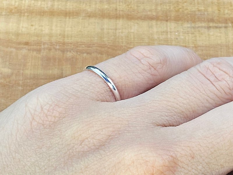 [Half Muguang] Thin Simple Ring - แหวนทั่วไป - เงิน สีเงิน