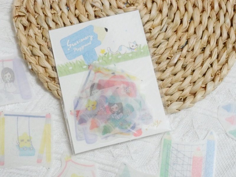 * Stationery Playground 文具遊樂場 * 貼紙組 12張入 - 貼紙 - 紙 多色