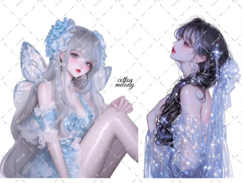 original sticker no.5660 人物ステッカー オリジナルステッカー 人物ステッカー 女の子ステッカー オリジナル人物ステッカー - 貼紙 - 紙 