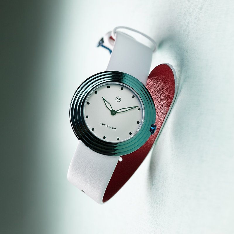 NOVE Swiss Ultra Thin Belt Watch A015-01/B012-01 - 腕時計 - ステンレススチール ブルー