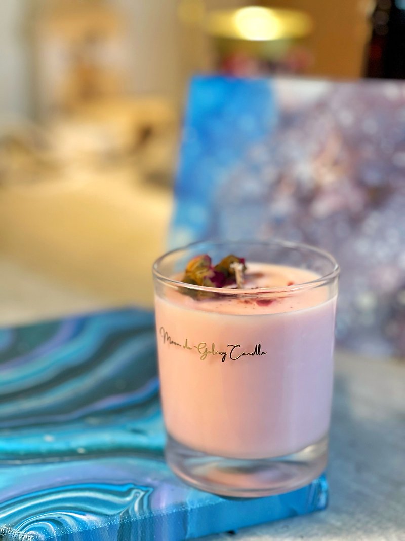 Star Soul Candle Rose Quartz Soul Mate Series Energy Crystal Candle Peach Blossom Popular Relationships - เทียน/เชิงเทียน - ขี้ผึ้ง สึชมพู