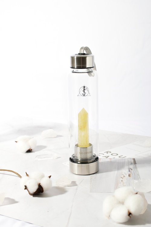 水晶 ボトル エネルギー天然水晶ボトル-イエロー - ショップ sio-crystal