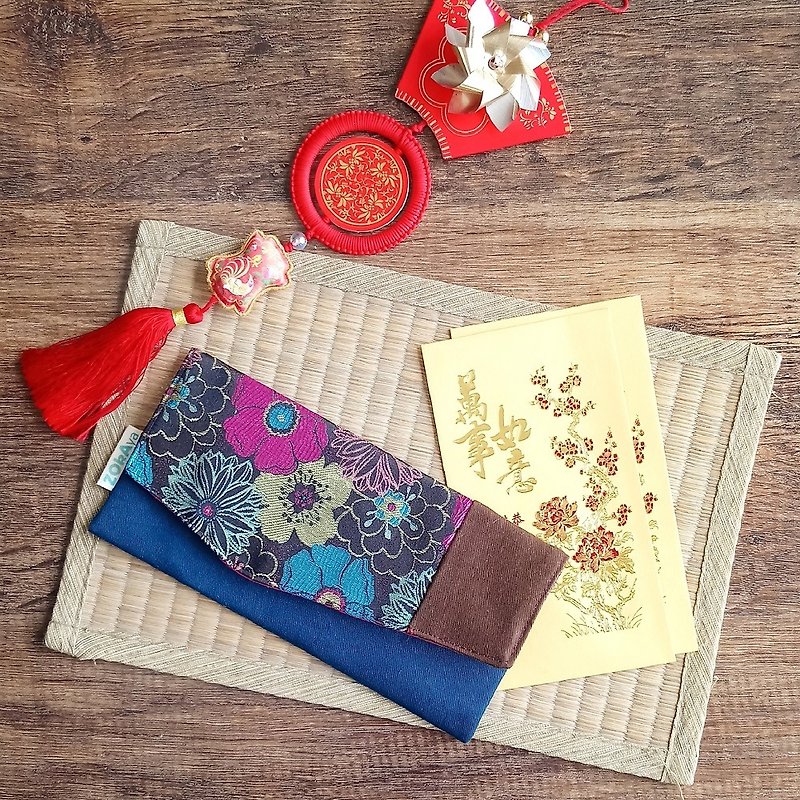 Red Packets Pouch (Floral) - Toiletry Bags & Pouches - Cotton & Hemp Multicolor
