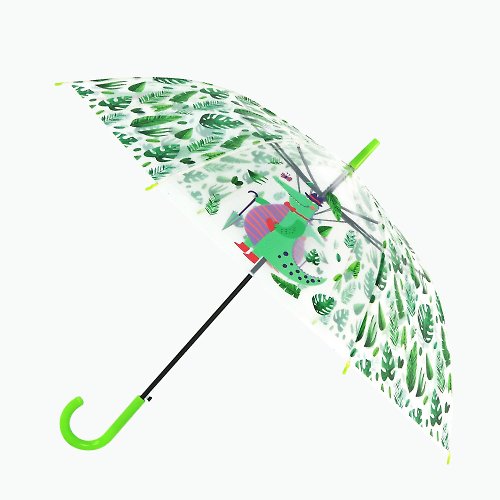 TDN 雙龍可愛動物透明傘 大傘面防風環保傘(鱷魚)
