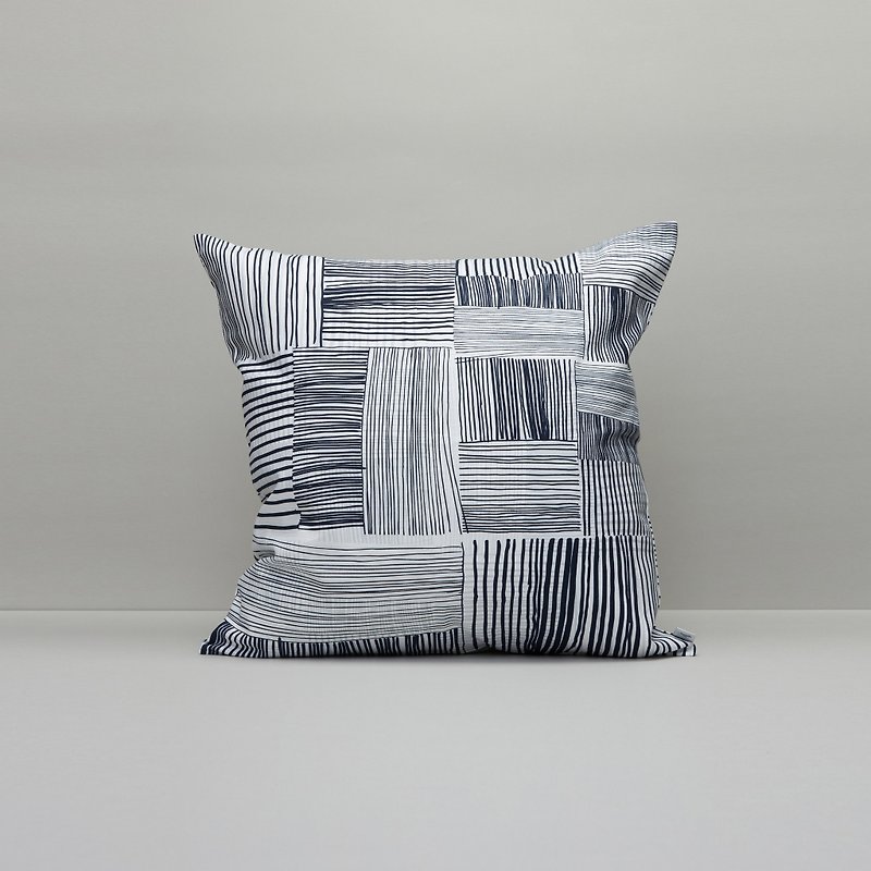 Pure cotton printed pillow/woven dark blue/pillow insert requires additional price - หมอน - ผ้าฝ้าย/ผ้าลินิน 