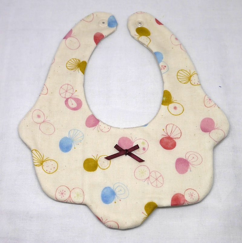 Japanese Handmade 8-layer-gauze Baby Bib - ผ้ากันเปื้อน - ผ้าฝ้าย/ผ้าลินิน สึชมพู