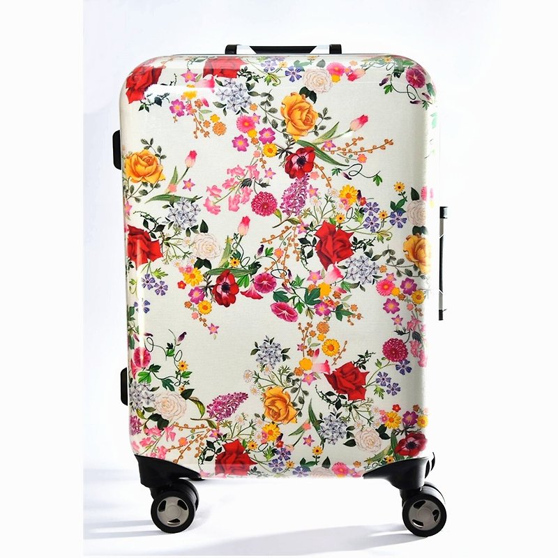 花爭豔-手工印紋時尚鋁框20吋行李箱/旅行箱 - 行李箱/旅行袋 - 鋁合金 