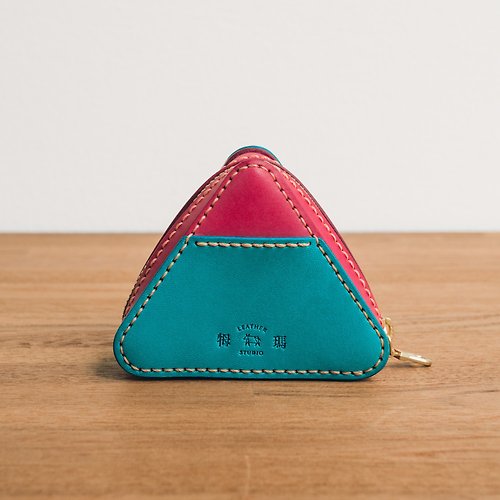 牳瑪皮革工作室 #職人手縫 積木零錢包系列-三角形 / W1-046 / 成品