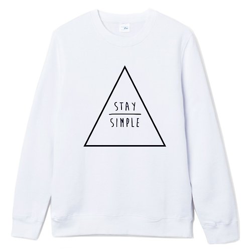 hipster STAY SIMPLE Triangle【現貨】大學T 刷毛 白色 保持簡單 三角形 幾何 設計 自創 品牌 時髦 圓 文青 Hipster
