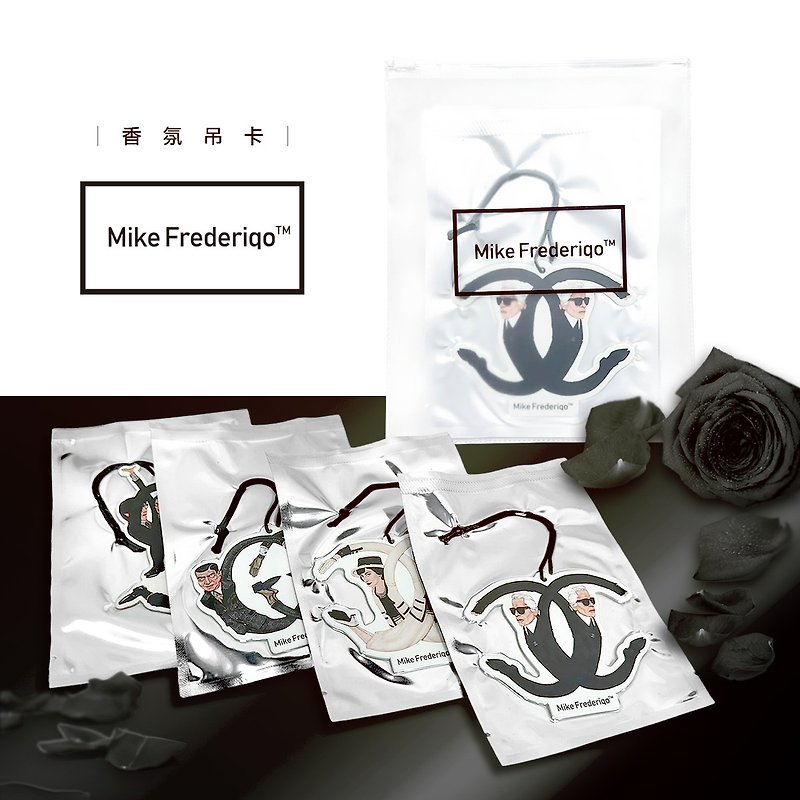 【Mike Frederiqo】Exclusively co-branded authorized fragrance hanging cards with 4 pictures of trendy and famous brand fragrances - Fragrances - Paper White