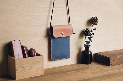 牳瑪皮革工作室 #職人手縫 簡約手機包 / W1-012 /成品