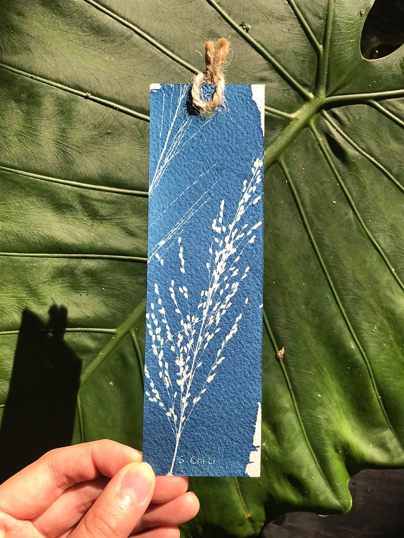 S. Chi Li 植物藍曬書籤-素雅野草系列 - 書籤 - 紙 藍色