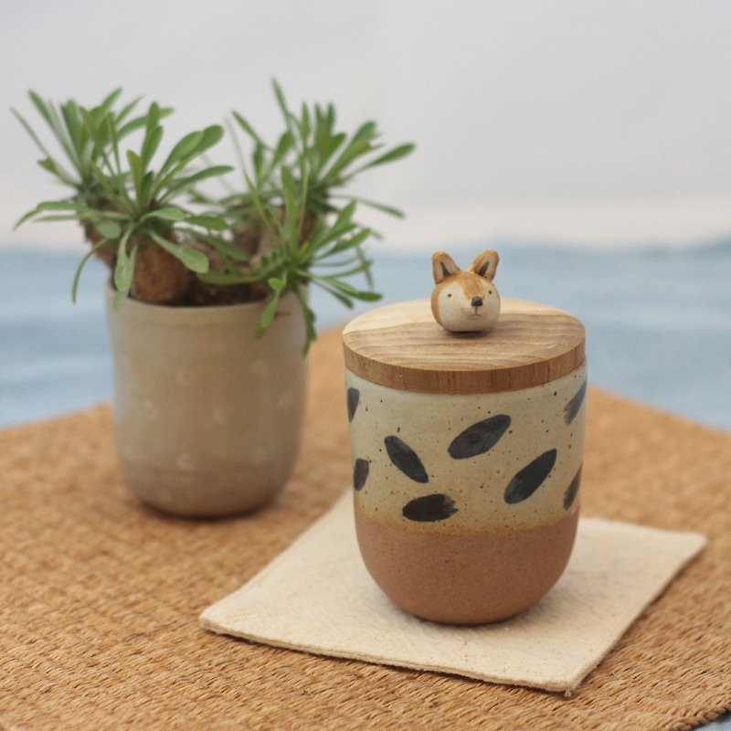セラミック誰かカップ（芝） - 花瓶・植木鉢 - 陶器 シルバー