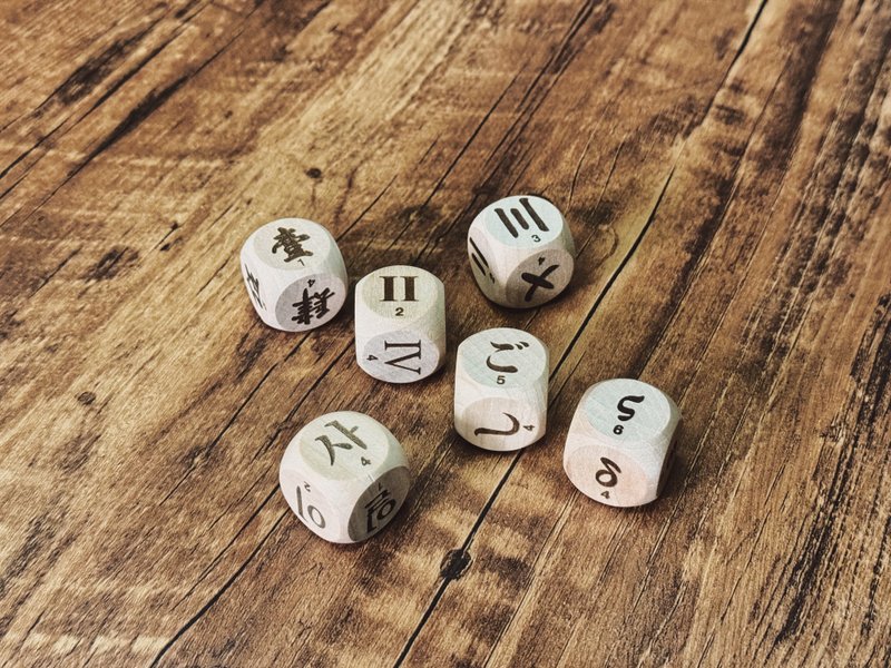 Wood Numeral Dice - Chinese, Japanese, Korean, Suzhou, Roman, Greek, CUSTOM - บอร์ดเกม - ไม้ 