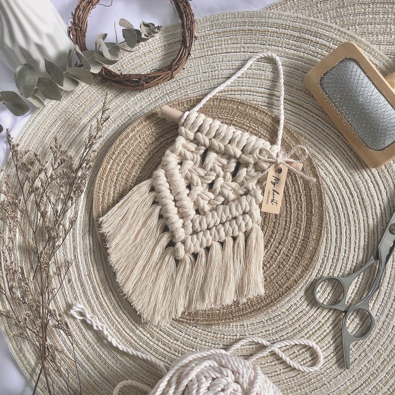 Macrame 木條編織掛飾 x 壁掛 - 擺飾/家飾品 - 棉．麻 白色