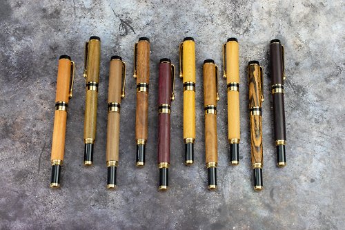即木工藝 木製手工鋼筆 含雷射刻字 客製化 木筆 木頭筆 手工筆 黑金系列