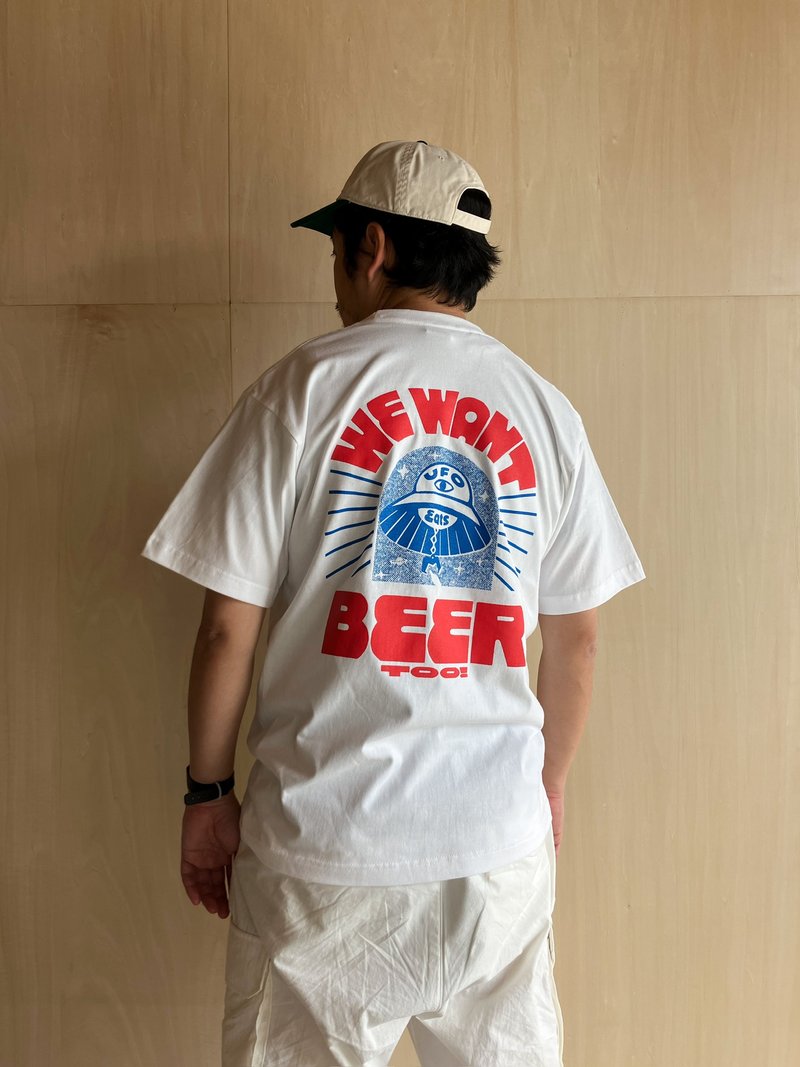 予約 UFO Tシャツ - 女 T 恤 - 棉．麻 黑色