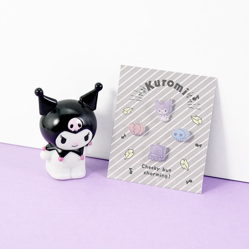 Kuromi series-Kuromi style earrings set-building block style - ต่างหู - โลหะ หลากหลายสี