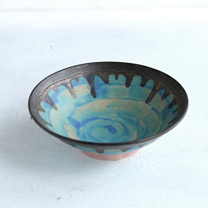 Turquoise and Bronze glaze bowl - ถ้วยชาม - ดินเผา 