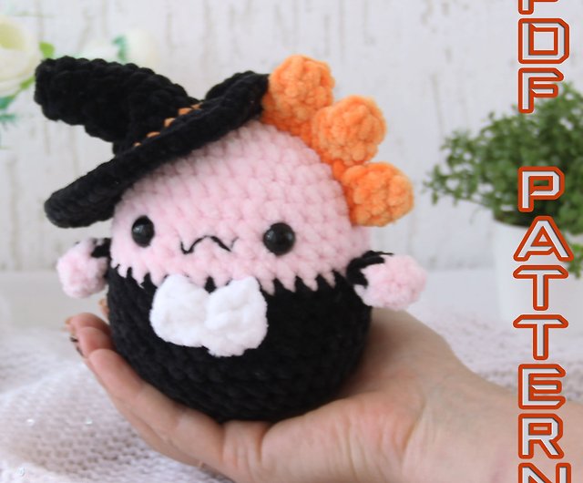 Axolotl crochet pattern in English, tutorial amigurumi kawai